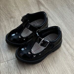 Kids Black Patent Mary Jane Shoes with Buckle